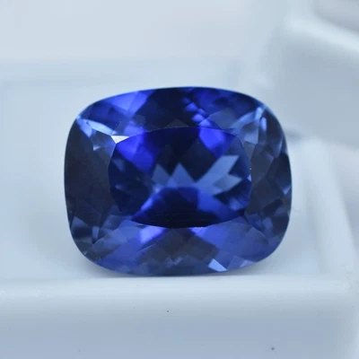18.45 Ct Natural Blue Tanzanite CERTIFIED Loose Gemstone Excellent Cushion Cut - Image 1 of 4