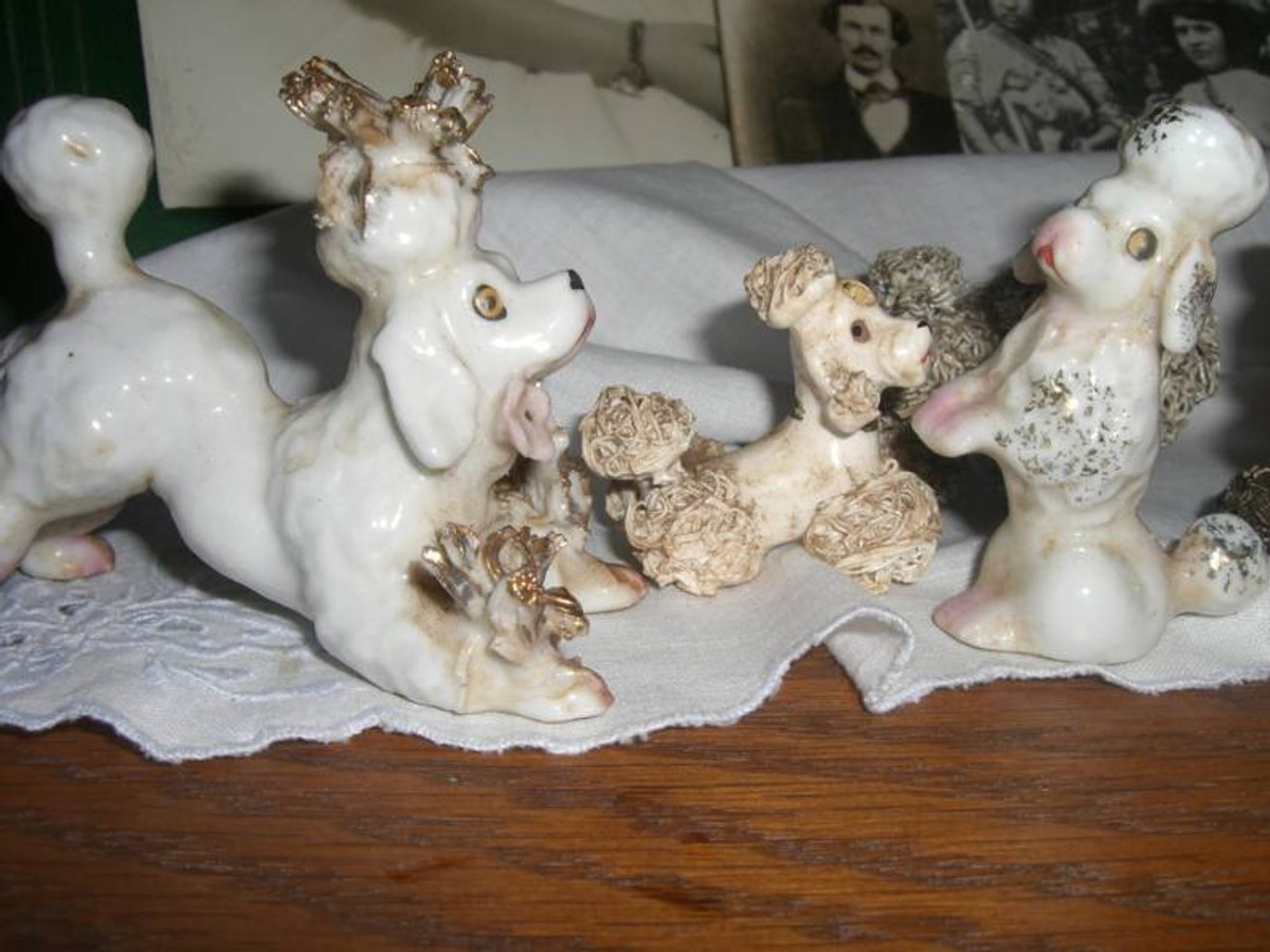 Made in Japan porcelain dog figurine poodle vintage 50's retro