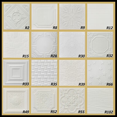 Home Decor Ceiling Tiles Glue Up, Foam 20'' x 20'' Different Patters Best Sellers