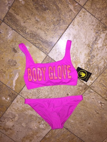 Costume da bagno bikini nuovo con etichette Body Glove logo 1989 il look Wild Thing Babe set 2 pezzi - Foto 10 di 11