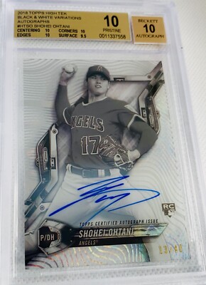 2018 Topps High Tek Shohei Ohtani RC Auto B&W RC SSP #/40