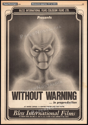 WITHOUT WARNING   Original 1978 Trade AD / poster   Martin Landau   It Came...