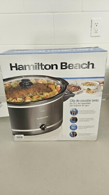 Hamilton Beach Electric Slow Cooker 8-Quart with Stoneware Crock & Glass Lid NEW