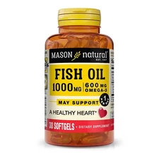 Mason Natural Fish Oil 1,000 mg Omega-3 600 mg - Healthy Heart, 30 Softgels