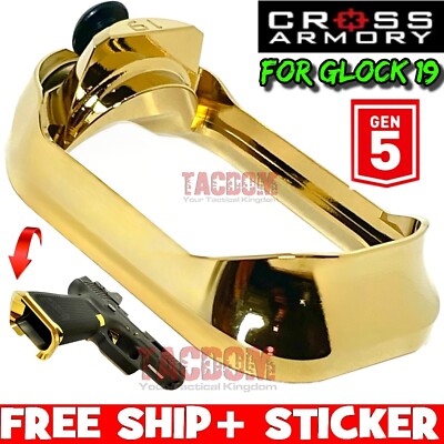 Cross Armory Aluminum Flared GOLD PLATED Magwell for GL0CK GEN 5 CNC  19 23 Mag