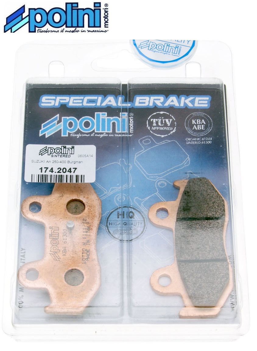 Plaquettes frein arrière Polini métal fritté Suzuki Burgman 250 400 scooter 2001-06