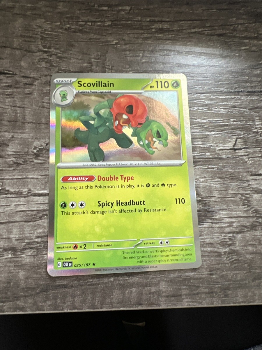 rare pokemon cards obsidian flames Scovillian 025/197 Obsidian Flames Holo Rare Pokémon Card