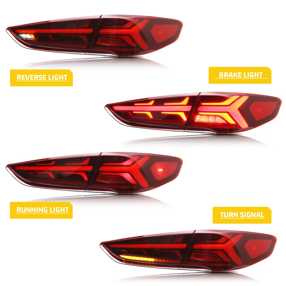 Luces traseras LED rojas para Hyundai Sonata 2018 2019 conjunto de luces traseras secuenciales Foto 2 de 4
