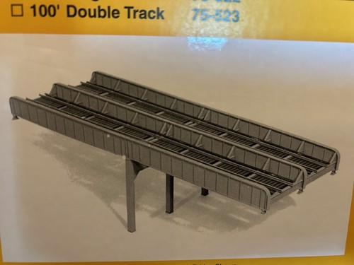 THRU GIRDER DECK BRIDGE 100 ft DOUBLE TRACK - HO Scale - PLASTIC KIT 75523 - NEW - Picture 2 of 9
