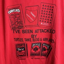 Vintage 1990s US Playing Card Company t shirt XL fruit of the loom screen stars