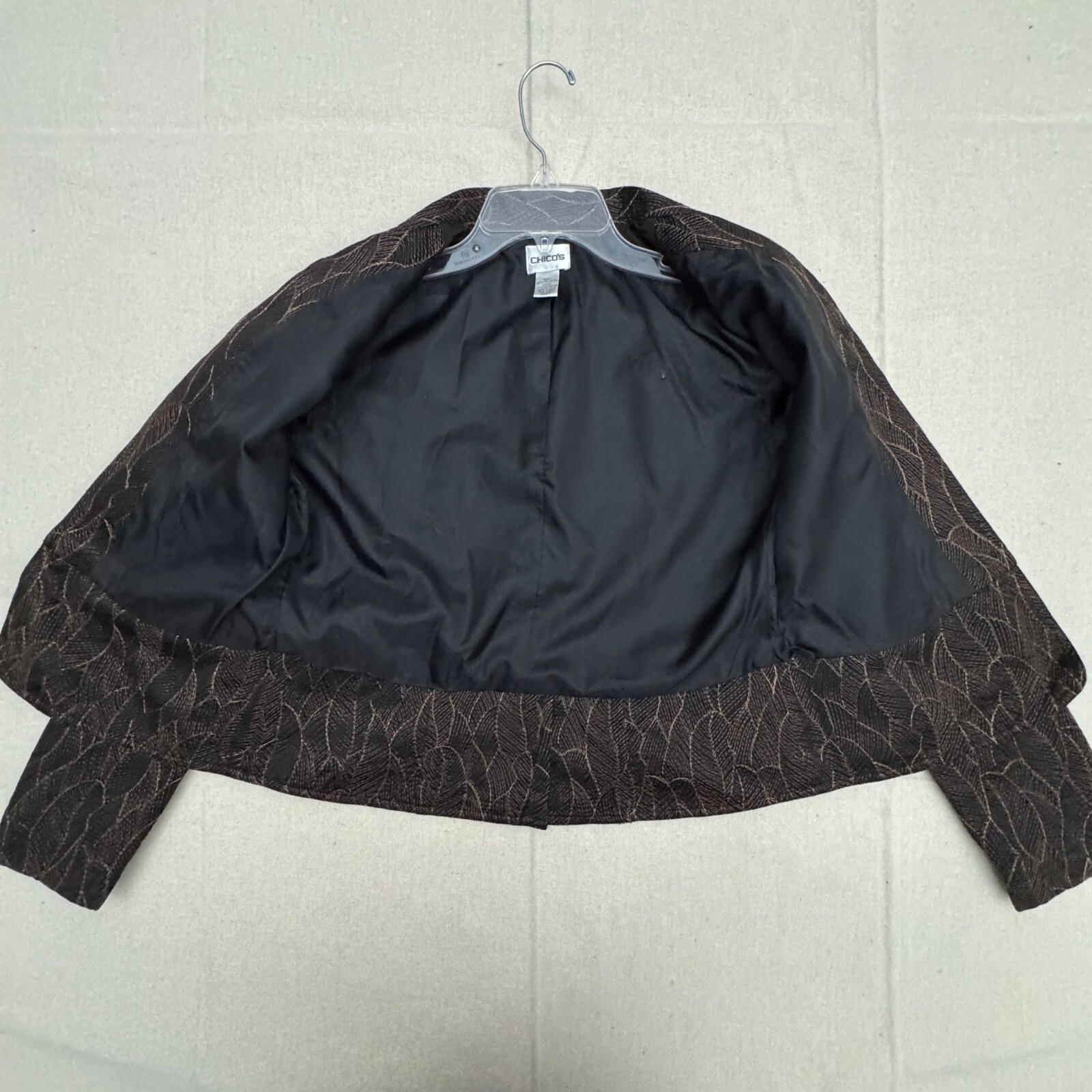 Chico’s Open Front Blazer Leaf Pattern Lined Wome… - image 7