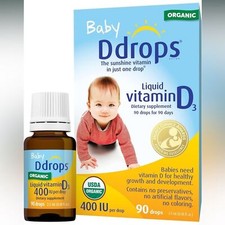 Organic baby D drops liquid vitamin D3 supplement