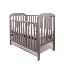 New Lilibet Baby Grey Cot with Drop Side – optional Fibre Mattress 120x60x10cm