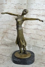 Bronze Art Deco Dancer Figurine Signed Chiparus French Nouveau Hot cast Figurine