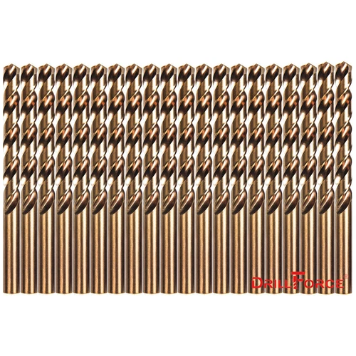 Drillforce 20PCS 1/16"-1/2" Cobalt Drill Bits Set HSS M35 Jobber Twist Drill Bit