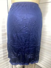 Vintage 70s 80s Warner’s Navy Blue Nylon/Lace Half Slip Size Small USA Made