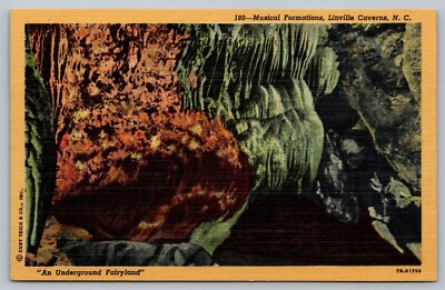 Postcard Musical Formations Linville Caverns Fairyland NC North Carolina