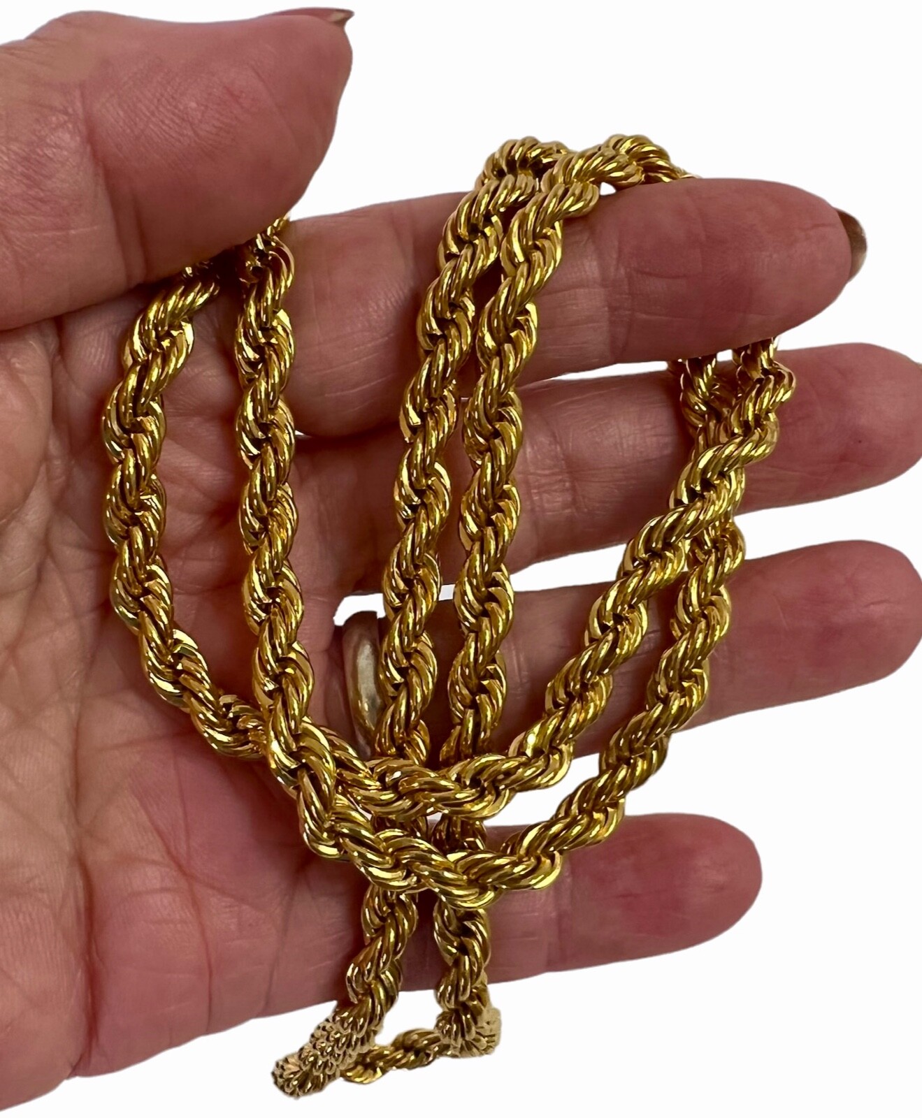 Vintage Napier Gold Plated Rope Chain Necklace 5 mm x… Gem