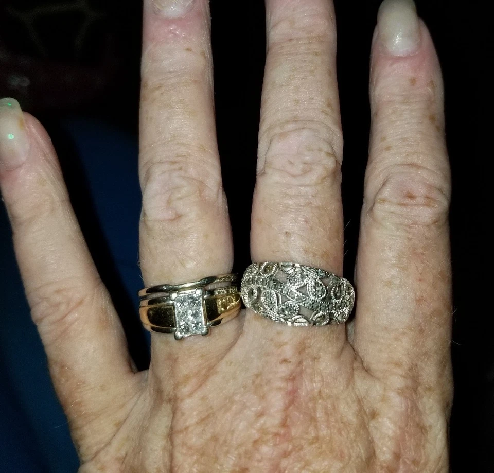 Anillo de filigrana Kay Jewelers plata esterlina diamante mariposa recortado pergamino EMA Foto 4 de 4