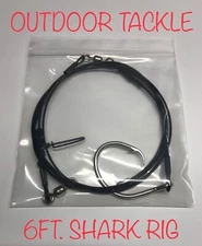 6Ft Castable Shark Fishing Rig - Choose Hook Size - Circle Hooks