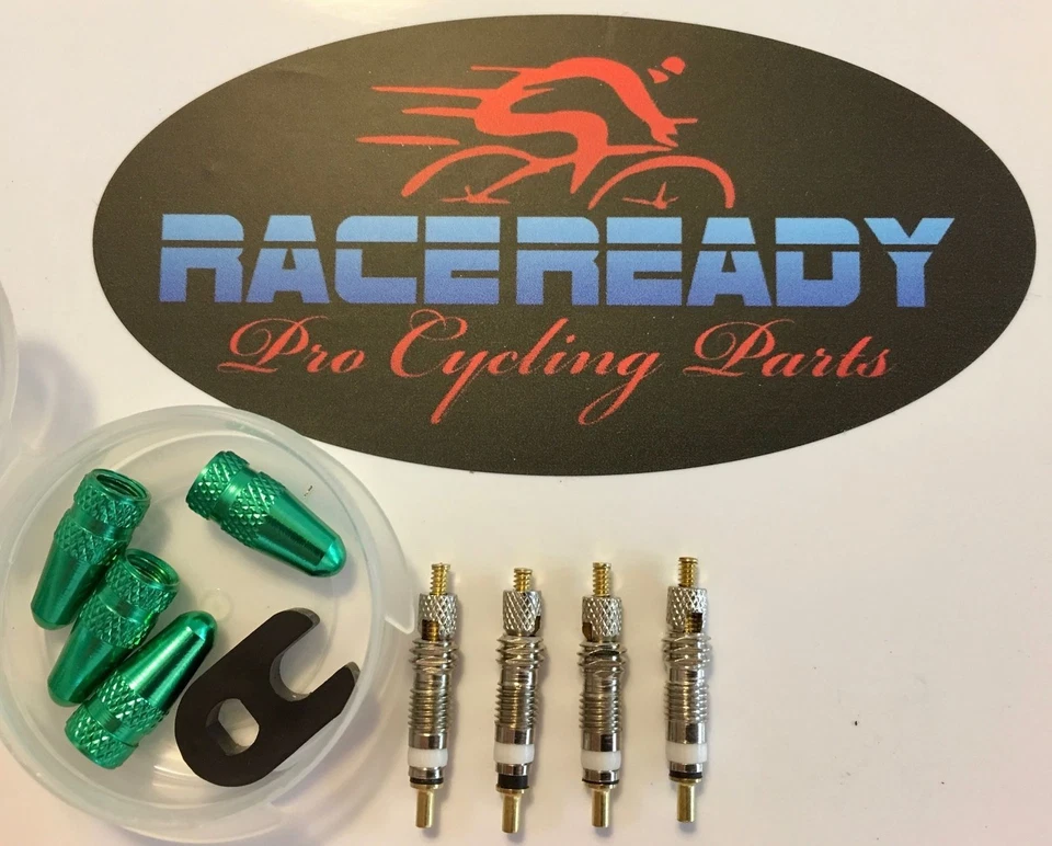 4 RaceReady..Presta Valve Cores + 4 Alloy Caps + Valve Core Tool + Container.MTB - Image 4 of 4