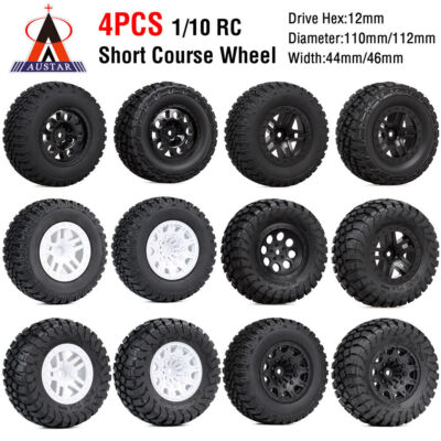 Austar 4x4 RC Car Rubber Tires Wheel for 1/10 Short Course Truck ARRMA Traxxas