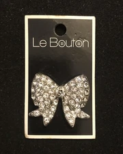 Le Bouton Clear Rhinestone Bow Button 4784 GO1.51D23