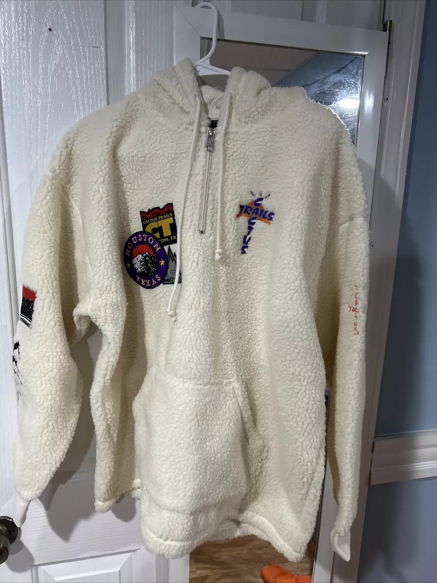 2020 Travis Scott Cactus Trails Jack Sherpa Zip Hoodie Cream L Deadstock