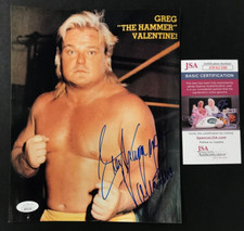 Greg 'The Hammer' Valentine Signed 8x10 Photo JSA Cert HOF Pro Wrestler WWE/WWF!