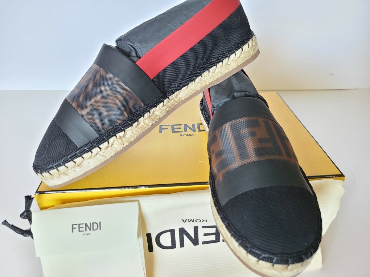 New FENDI Colibri Mesh FF Logo Espadrilles Flats Eur 39/ US 8.5 | eBay