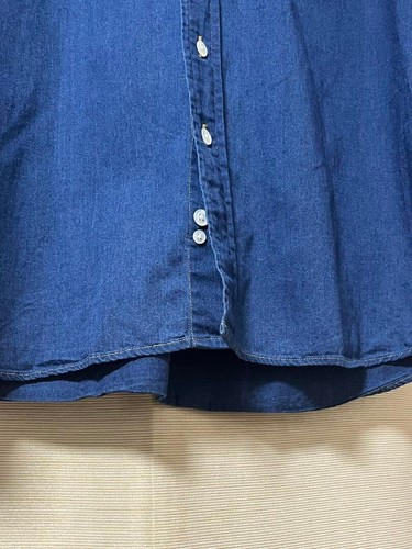 Camisa Drake's Abotonada Talla 40 Denim Azul Índigo Hecha en Inglaterra - Imagen 8 de 12