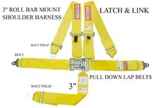 Sfi 16.1 Racing Harness 5 Point Latch Link 3 Seat Belt Yellow Or Any Color