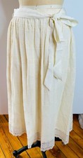 EUC  VTG 70'S IVORY LACE FULL PLEATED PRAIRIE HIPPY BOHO SKIRT S/M