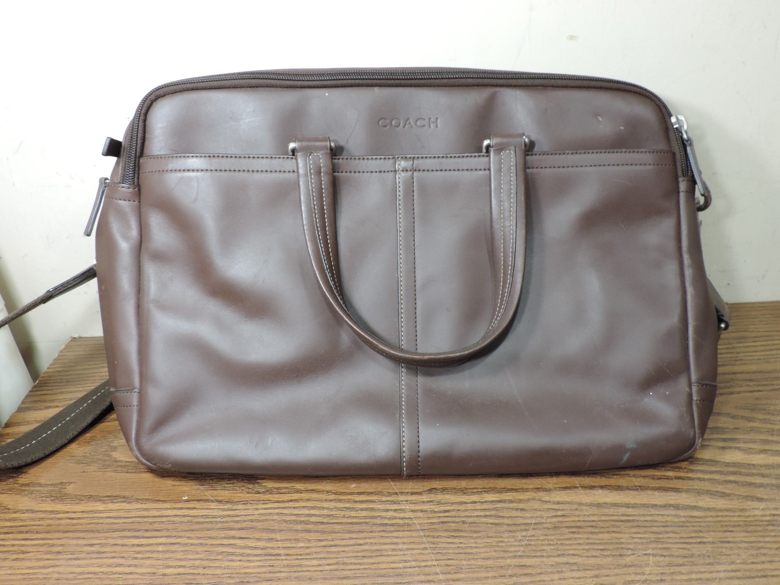 Coach Messenger Brown Leather Briefcase Shoulder Lap… Gem