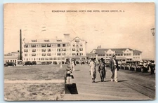 POSTCARD Boardwalk Showing North End Hotel Ocean Grove New Jersey 1941