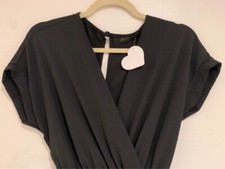 Tuta intera simil lino, taglia S/M, colore nero, morbidissima