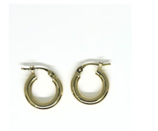 14k Yellow Gold Classic Shiny Polished 12mm Round Hoop Earrings 2.5mm Thick