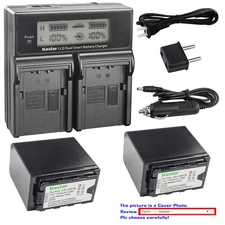 Kastar Battery LCD Dual Fast Charger for VW-VBD78 VBD98 & Panasonic HDC-Z10000