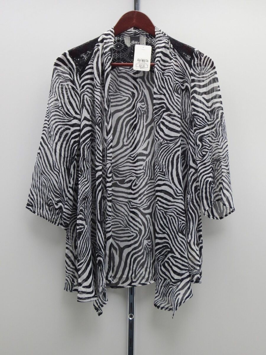 Slinky® Brand Printed Yoryu Chiffon Jacket - Zebra Print