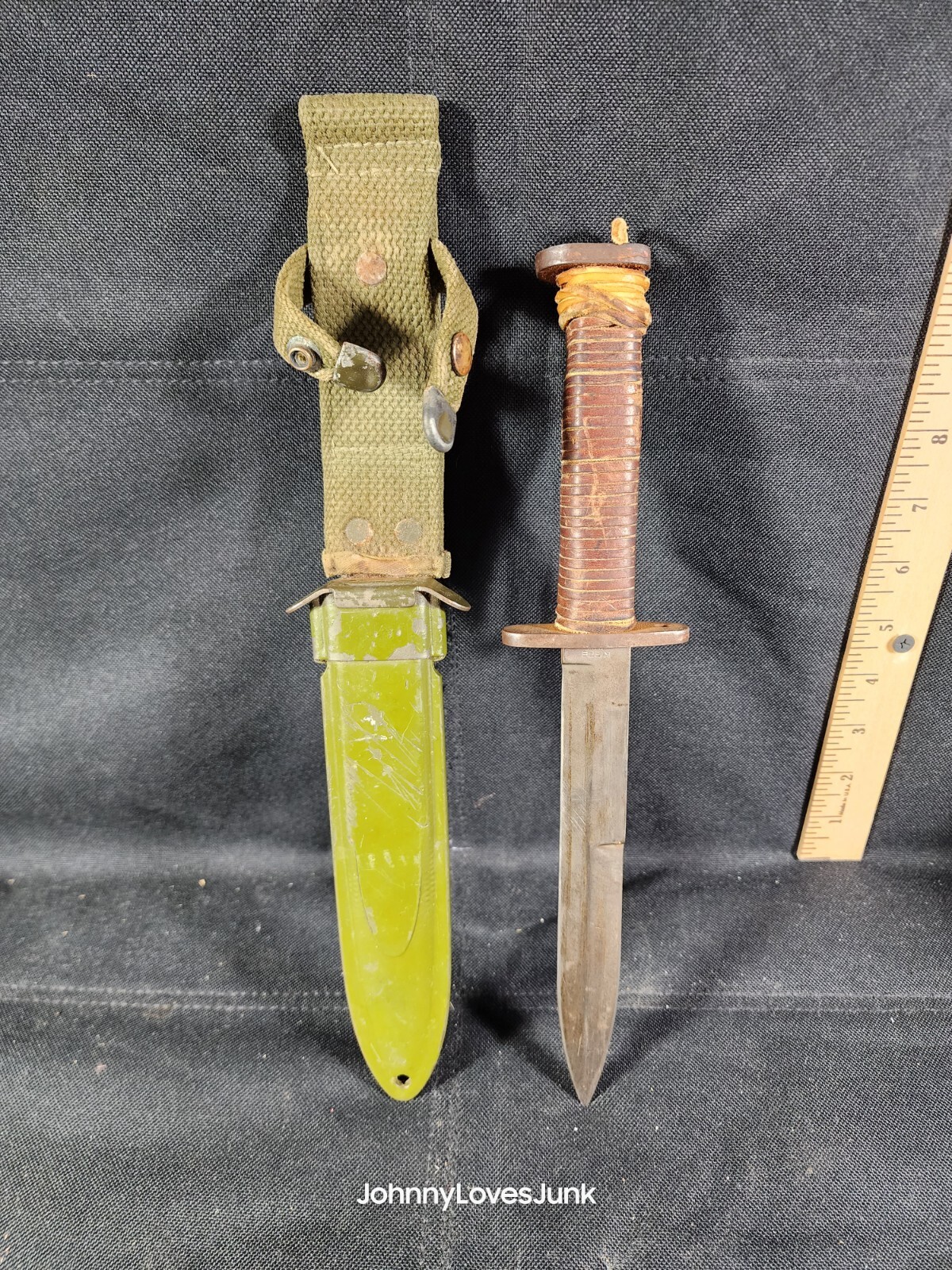 Vintage Kiffe Japanese Fighting With Scabbard Sheath