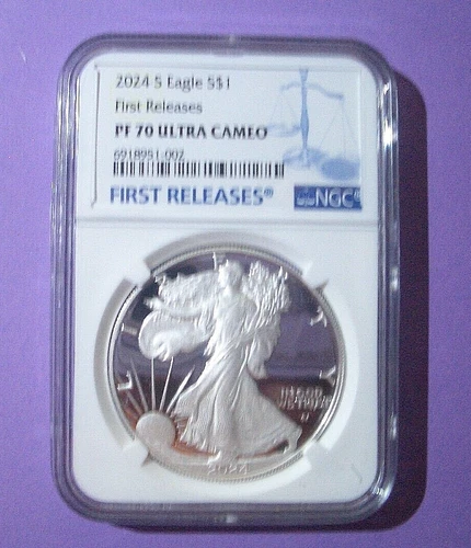 2024 s proof silver eagle ngc pf 70 uc first releases fr label           IN HAND