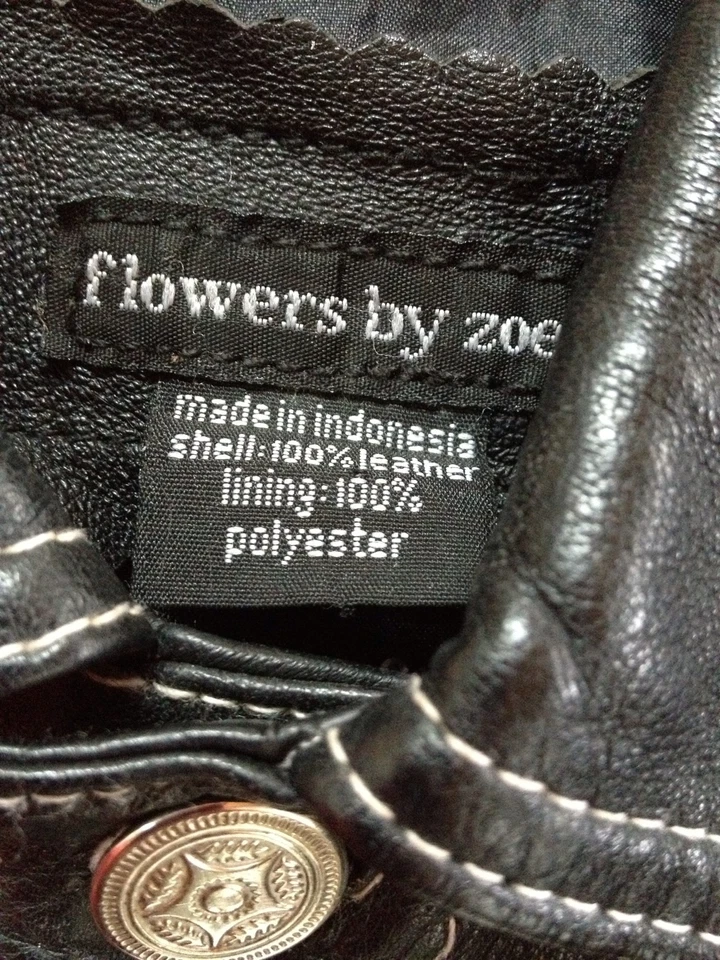 ABRIGO DE CUERO "Jean" negro recortado para niña FLORES DE ZOE 3 4 5 Foto 2 de 3