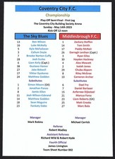 COVENTRY CITY v MIDDLESBROUGH 14.05.23 CHAMPIONSHIP PLAY-OFF SEMI-FINAL T/SHEET