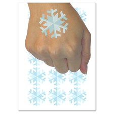 Snowflake Winter Temporary Tattoo Water Resistant Fake Body Art Set
