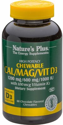 Natures Plus CAL-MAG-VIT D3- 2x 60 Kautabletten-chocolate (66,98 EUR/kg)