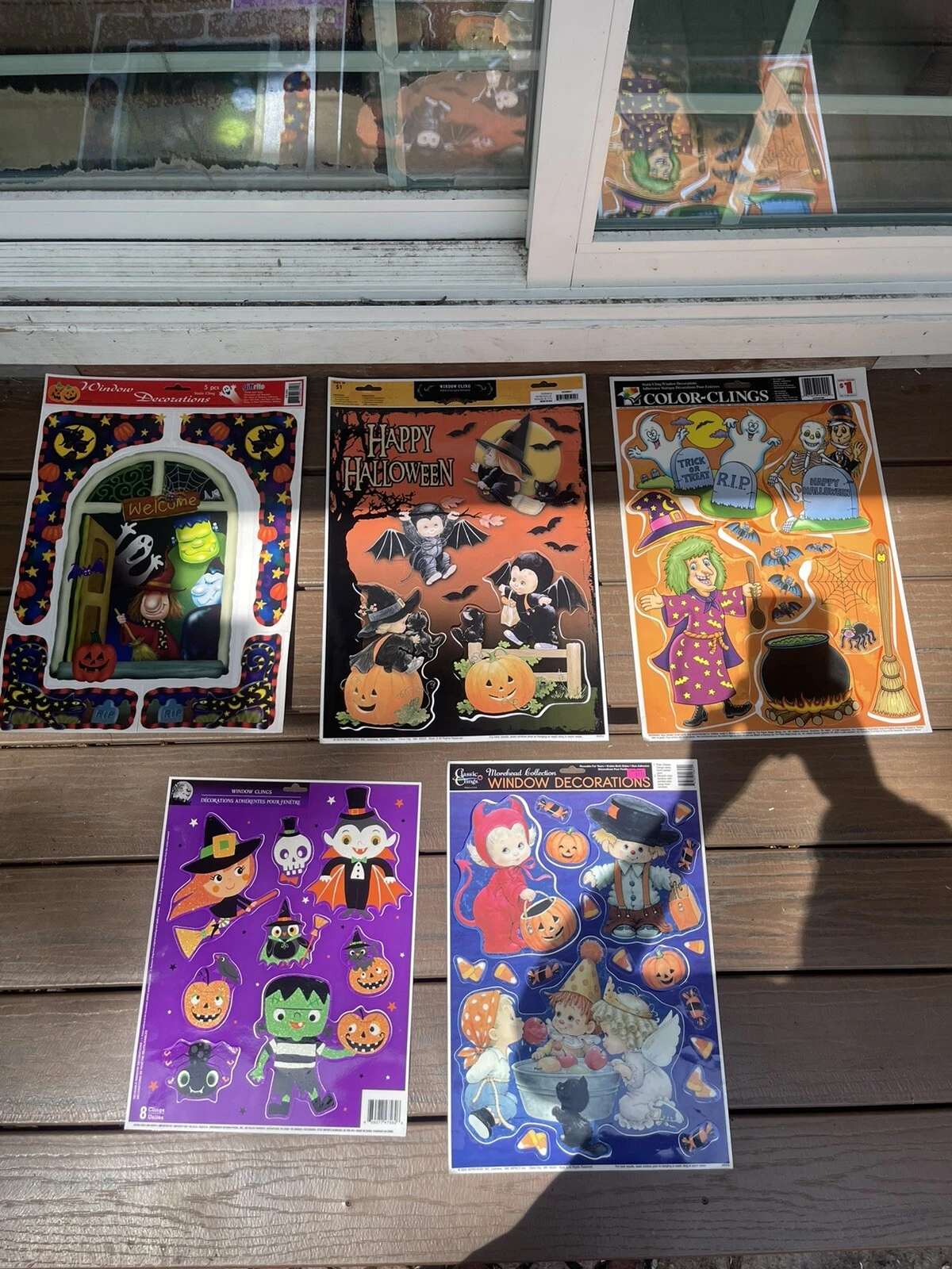 Vintage Classic Clings Halloween Window Clings/Lot Of 5