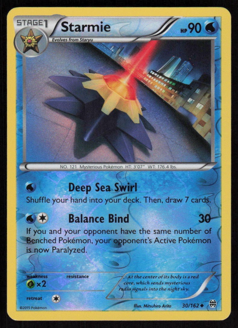 Starmie 30/162 Reverse Holo BREAKthrough Pokemon TCG Near Mint
