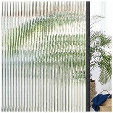 Window Privacy Film Reeded Glass Frosted 3D Fluted 17.5x78.7 in Translucent