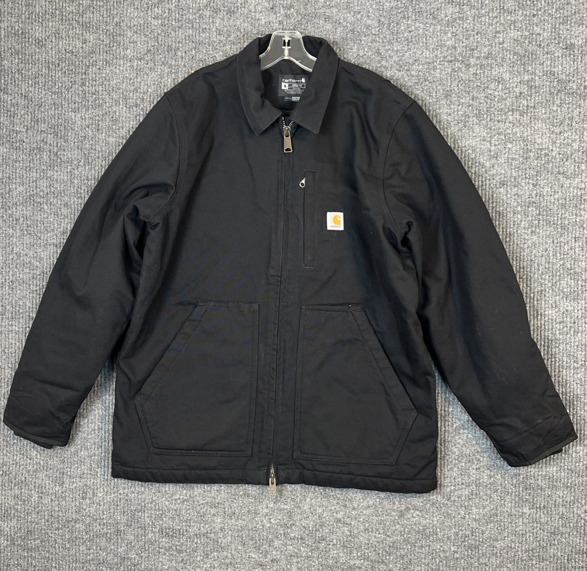 Carhartt Mens Washed Duck Ridge Coat Black Sherpa Lined Size