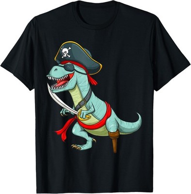 Pirate Dinosaur T Rex Funny Tyrannosaurus Funny Unisex T-Shirt
